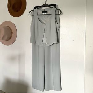 Vintage Vest / High Waist Pants Set